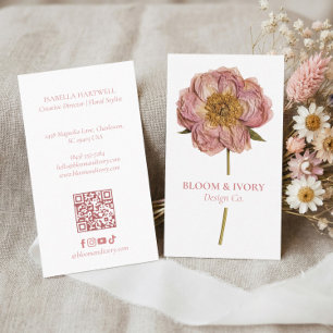 Carte De Visite Élégante Luxe Moderne Fleur Botanique Florale Sauv