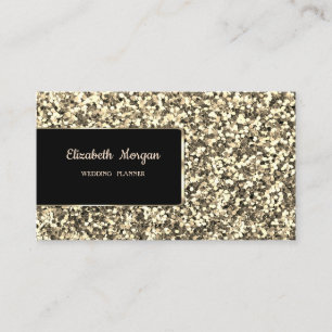 Carte De Visite Élégante Luxe Paillettes Dorées Stylées