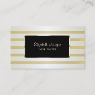 Carte De Visite Élégante Luxueuse Élégante, Rayures Dorées
