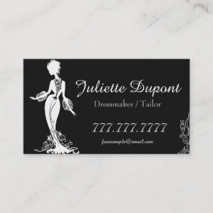 Carte De Visite Élégante machine à ressasser sur mesure noire