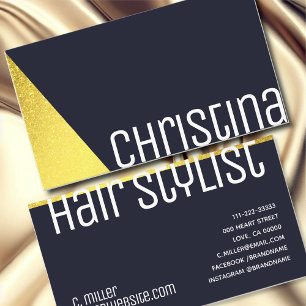 Carte De Visite Elégante Marine d'or Royal Blue Triangle moderne