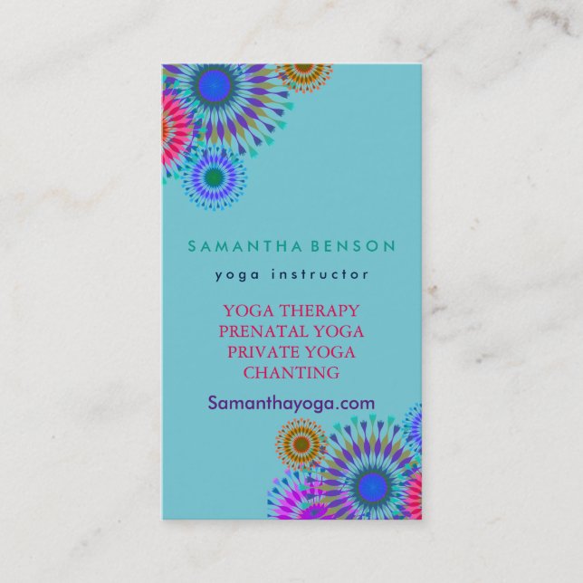 Carte De Visite Élégante méditation de Yoga Logo (Devant)