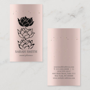 Carte De Visite Élégante Mignonne Rose Or Diamants Lotus Entrepris