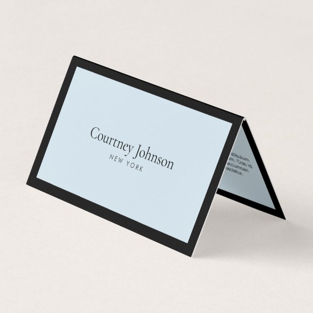Carte De Visite Elégante minimaliste Boutique de luxe noir/bleu (Devant)