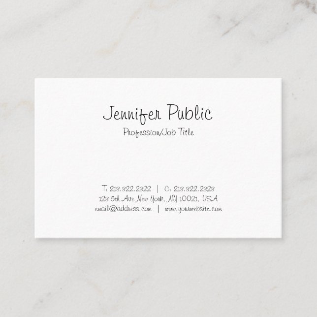 Carte De Visite Élégante Moderne Libre Script Calligraphie Sleek (Devant)