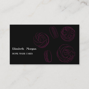 Carte de visite élégante noir rose pour votre doux