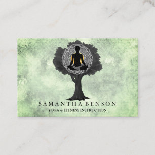Carte De Visite Élégante œuvre d'art moderne de logo d'arbre de ma