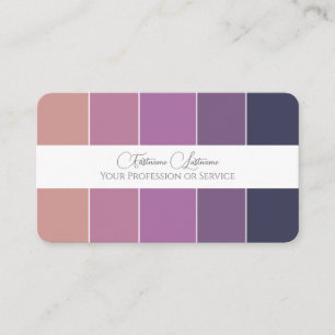 Carte De Visite Élégante palette de couleurs violet calligraphie Q