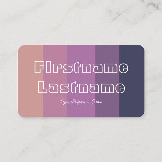 Carte De Visite Élégante palette de couleurs violet calligraphie Q (Devant)