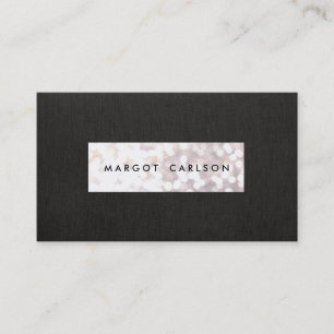 Carte De Visite Elégante Parties scintillant blanche Bokeh Linge n