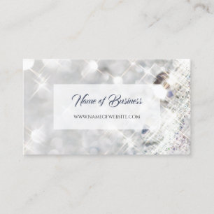 Carte De Visite Élégante Parties scintillant blanche en diamant FA