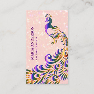 Carte De Visite Élégante Parties scintillant Chic Faux Pink Purple