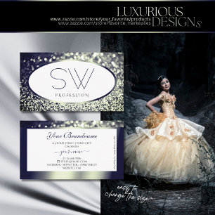 Carte De Visite Élégante Parties scintillant d'étincelle en argent