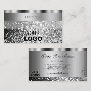 Carte De Visite Elégante Parties scintillant étincelante en argent