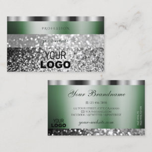 Carte De Visite Élégante Parties scintillant étincelante en argent