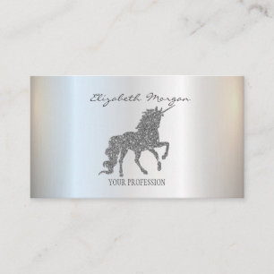 Carte De Visite Élégante Parties scintillant moderne argent Unicor