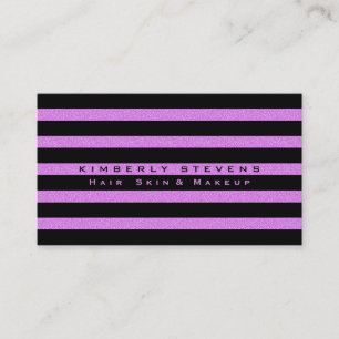 Carte De Visite Elégante Parties scintillant noire et rose modern