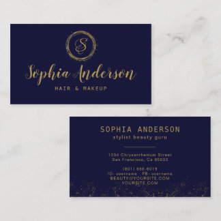 Carte De Visite Elégante Parties scintillant Or Luxury & Signature