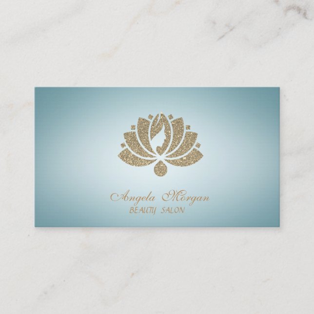 Carte De Visite Élégante Parties scintillant professionnelle Lotus (Devant)