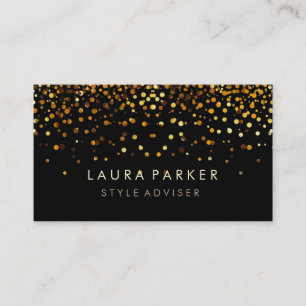 Carte De Visite Elégante Parties scintillant Subtle Gold Faux Arri