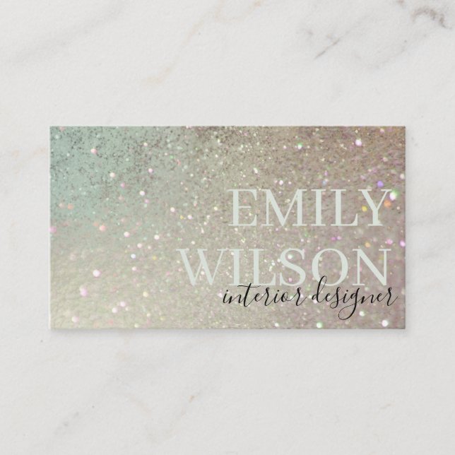 Carte De Visite Elégante Parties scintillant vert rose Aqua brilla (Devant)