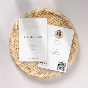 Carte De Visite Élégante photo de code QR d'entreprise de tissage 