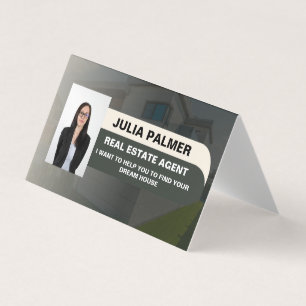 Carte De Visite Élégante photo de l'agent immobilier minimal