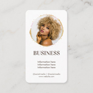 Carte De Visite Elégante Photo Gold Beauty Salon Médias sociaux