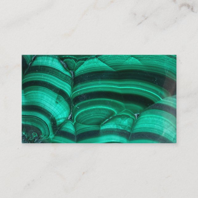 Carte De Visite Elégante Pierre de cristal de malachite verte tend (Devant)