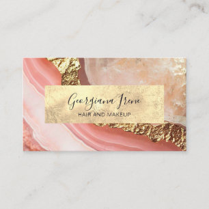 Carte De Visite Elégante Porte en marbre rose Faux