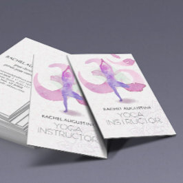 Carte De Visite Élégante Pose de Yoga de Méditation à l'Aquarelle