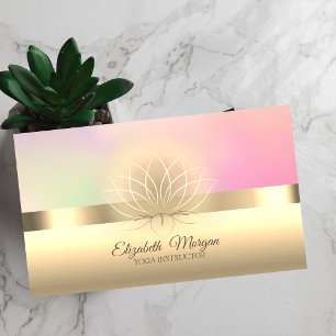 Carte De Visite Élégante Professeure de Yoga Fleur de Lotus Profes