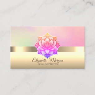 Carte De Visite Élégante Professeure de Yoga Fleur de Lotus Profes