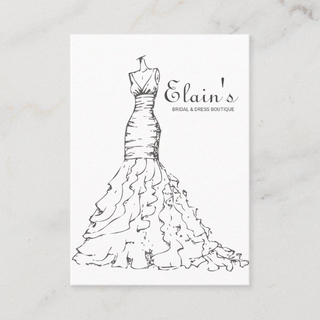 Carte De Visite Élégante robe nuptiale Gown Wedding planner (Devant)
