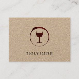 Carte De Visite Elégante Tige de vin rouge avec Verre de vin