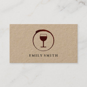 Carte De Visite Elégante Tige de vin rouge avec Verre de vin