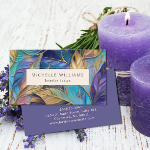 Carte De Visite Élégante verdure Feuille Abstraite