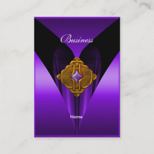 Carte de Visite Élégante Violet Or Bijou