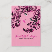 Élégante Visage De Beauté Rose Et Noir Fille