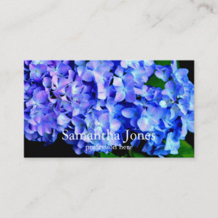 Carte De Visite Elégantes hydrangées florales violettes bleues