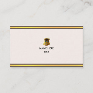 Carte De Visite Élégantes rayures dorées et marron beige