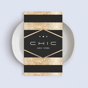 Carte De Visite Élégantes séries noires et en or Faux triées