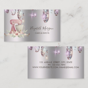 Carte De Visite Élégants Lavettes, Boulangerie Fleur Mixer