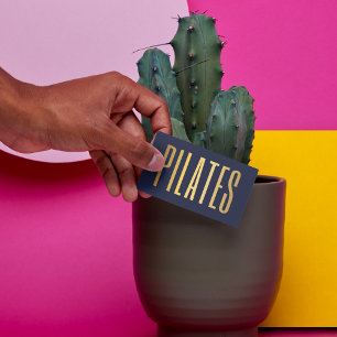 Carte De Visite élégants pilates bleu marine et or