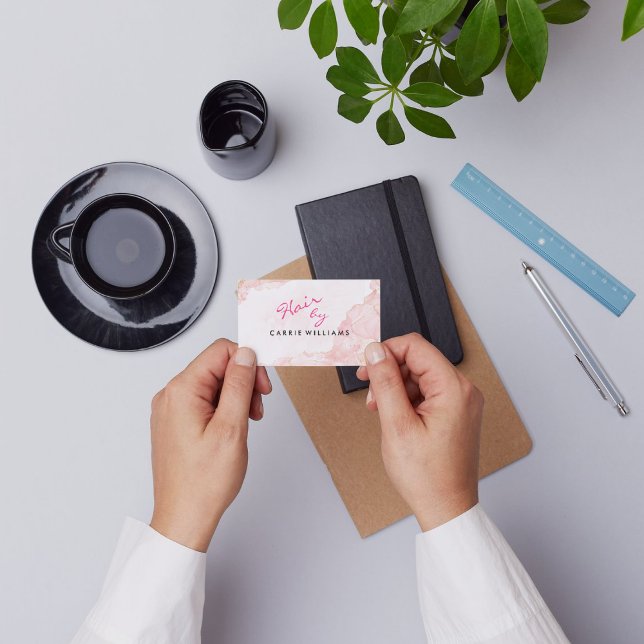 Carte De Visite Elegent Professional Minimal Pink Hair Stylist (Elegent Professional Minimal Pink Hair Stylist Business Card
)