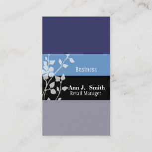 Carte De Visite Elelgant Nature Professionnel Deux Blues Floral