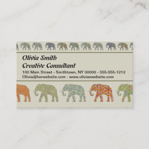 Carte De Visite Élément Motif Animal Coloré Contemporain