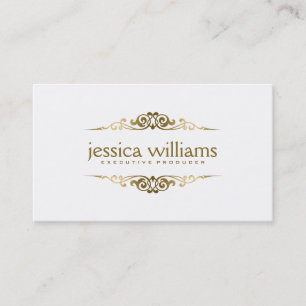 Carte De Visite Eléments florale or simple et élégant