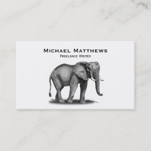 Carte De Visite Éléphant africain blanc noir personnalisé