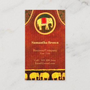 Carte De Visite Elephant Kingdom Gold & Red Unique